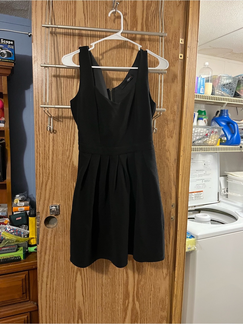 Sugarlips Black V-Neck Pleated Mini Dress